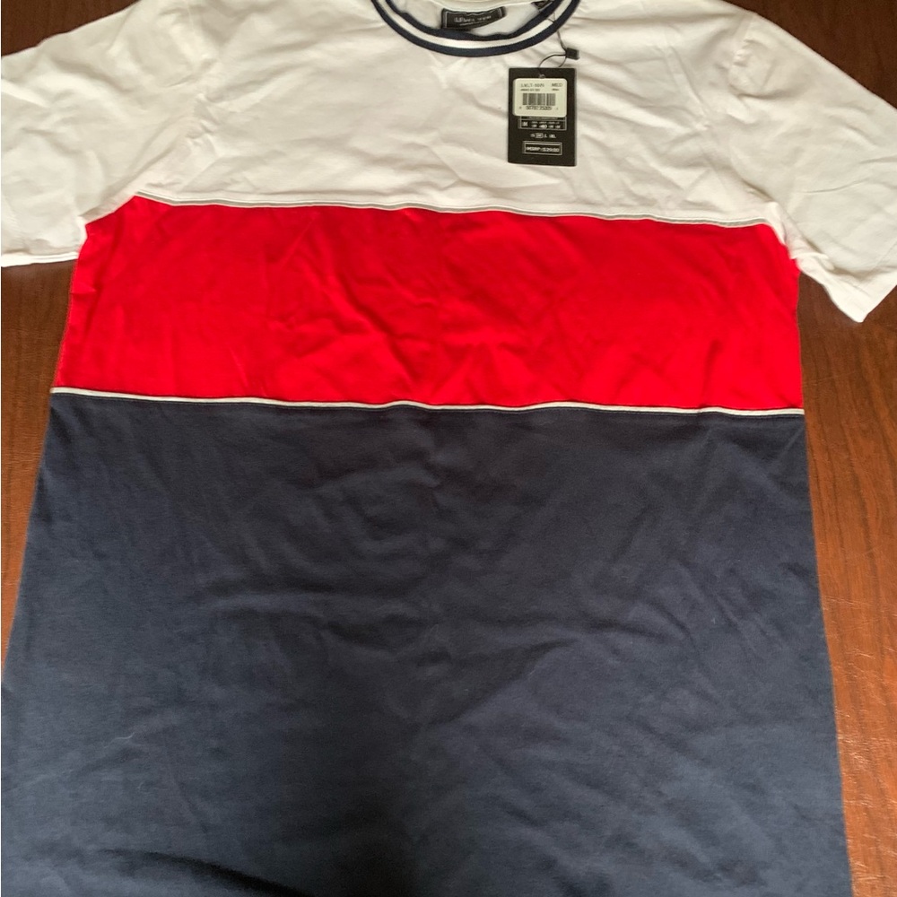 Men’s Size M Colorblock T-Shirt in Red, White, and Blue NWT